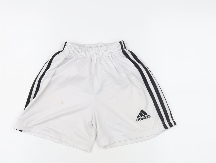 Adidas Boys White Athletic Sports Shorts 11 Years