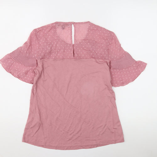 Lipsy Women's Pink Flutter Sleeve Blouse, Size 10