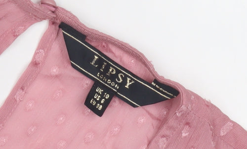 Lipsy Women's Pink Flutter Sleeve Blouse, Size 10