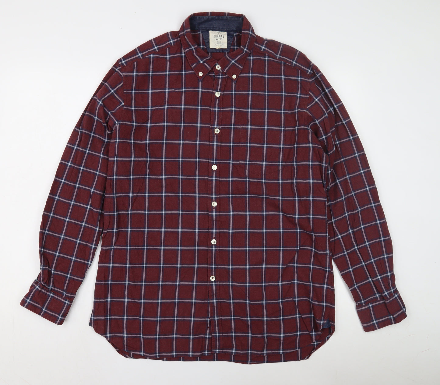 Thomas Mayes Men's Red Check Long Sleeve Shirt L