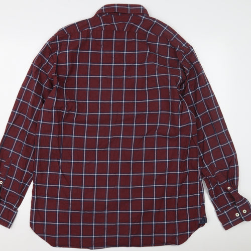 Thomas Mayes Men's Red Check Long Sleeve Shirt L
