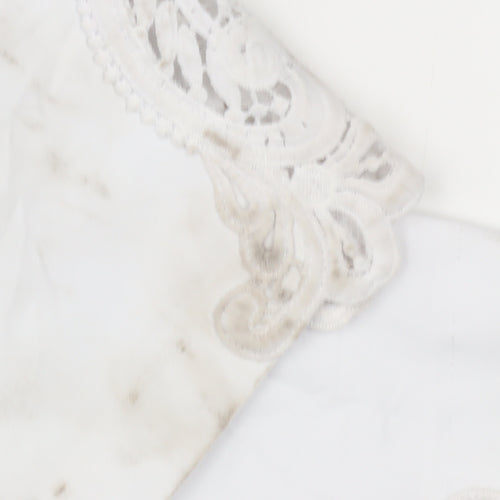 Roman Women's White Lace Accented Cotton Trousers
