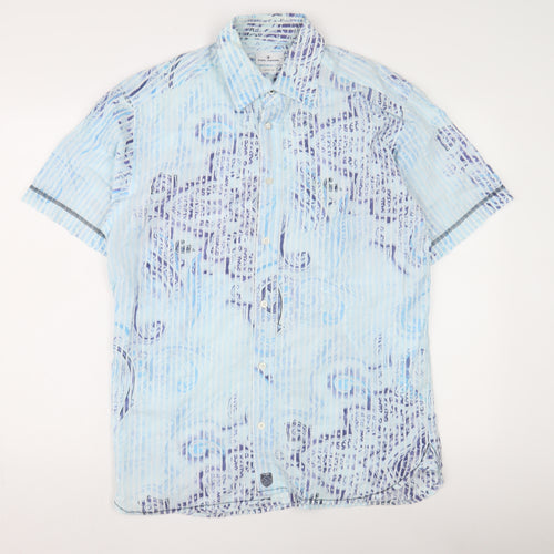 Tom Tailor Men's Blue Graphic Print Button-Up Shirt