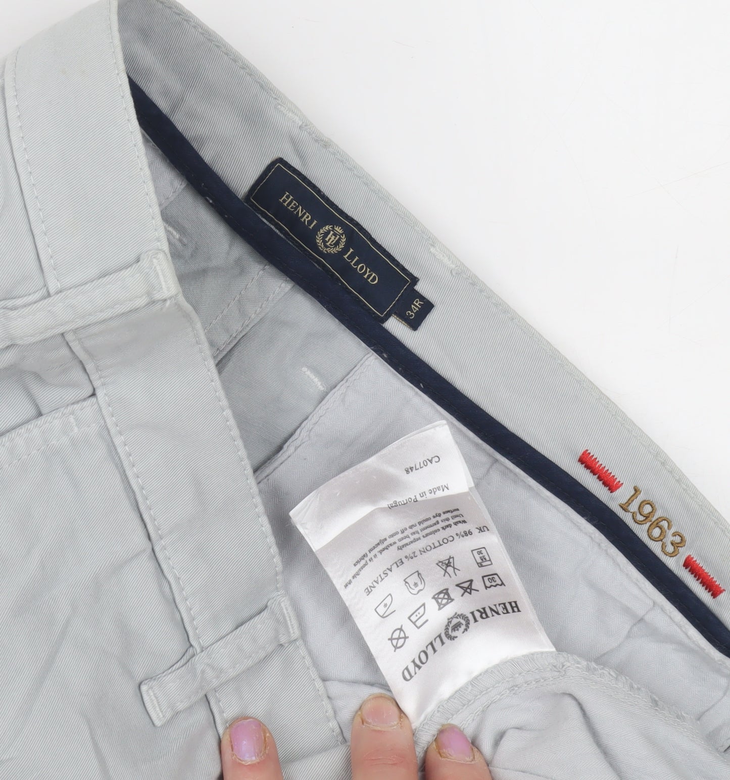 Henri Lloyd Men's Grey Chino Trousers 34R