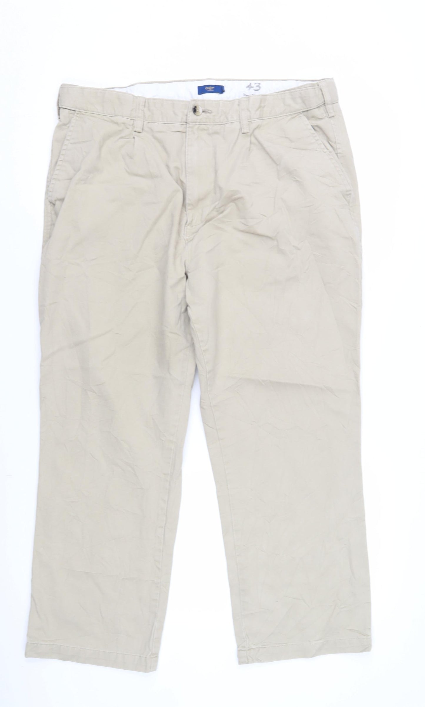 Cotton Traders Men's Beige Chino Trousers, Size 36 in