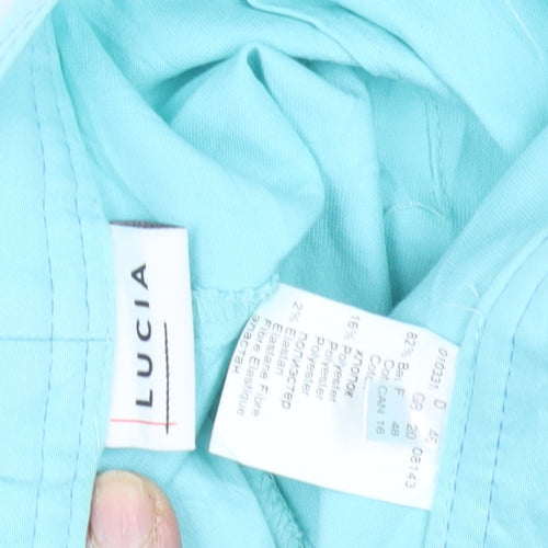 Lucia Women's Blue Regular Fit Trousers, Size 18