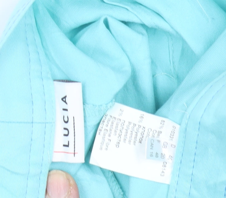 Lucia Women's Blue Regular Fit Trousers, Size 18