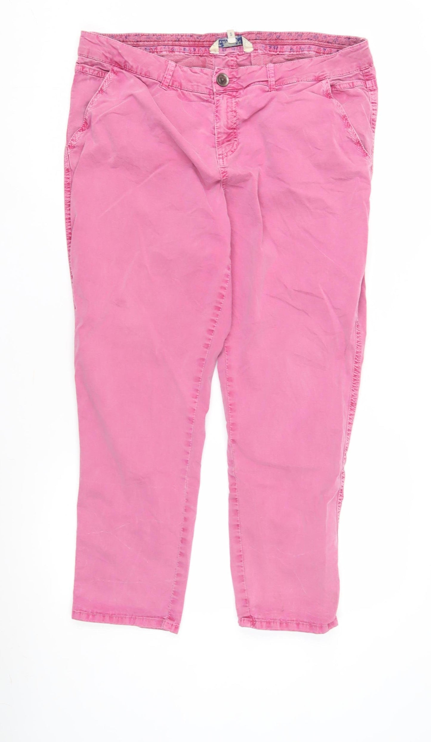 Mantoni Women's Pink Chino Trousers Regular Size 16