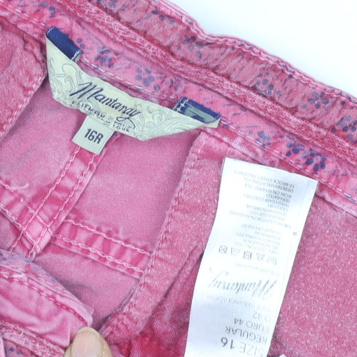 Mantoni Women's Pink Chino Trousers Regular Size 16