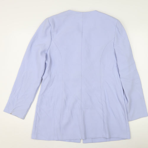Debut Women's Blue Mid-Length Coat, Size 14, Button Closure