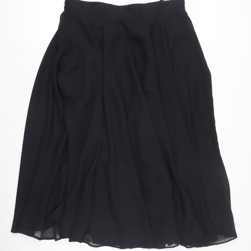 Richards Women's Black Midi A-Line Skirt, Size 14