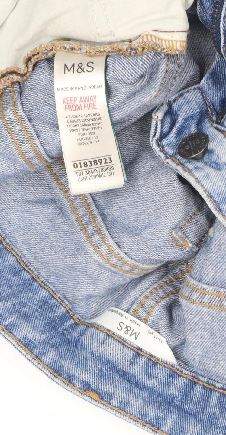 Marks and Spencer Boys Blue Bermuda Denim Shorts Size 12-13