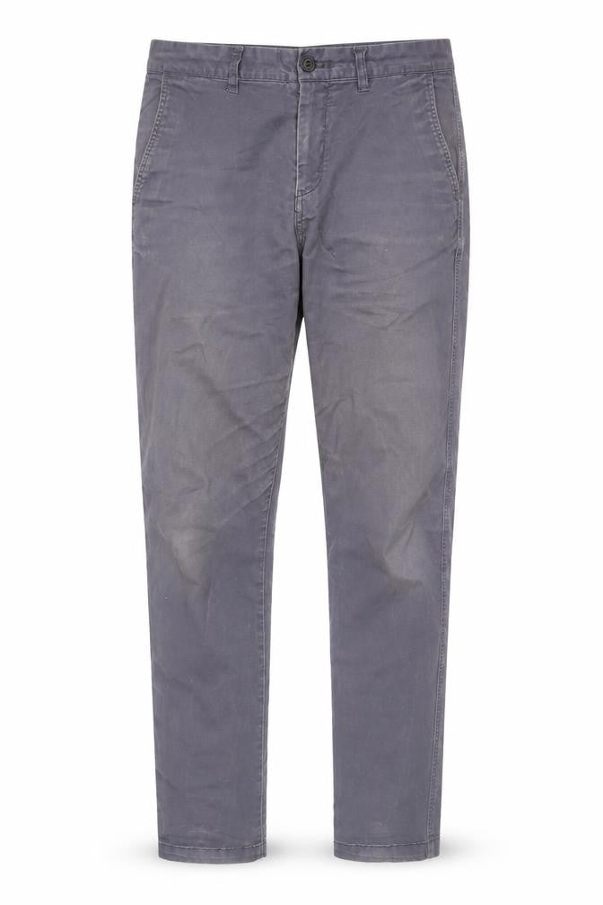 Front view of H&M Men's Grey Slim Fit Chino Trousers L