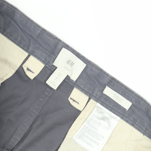 H&M Men's Grey Slim Fit Chino Trousers L