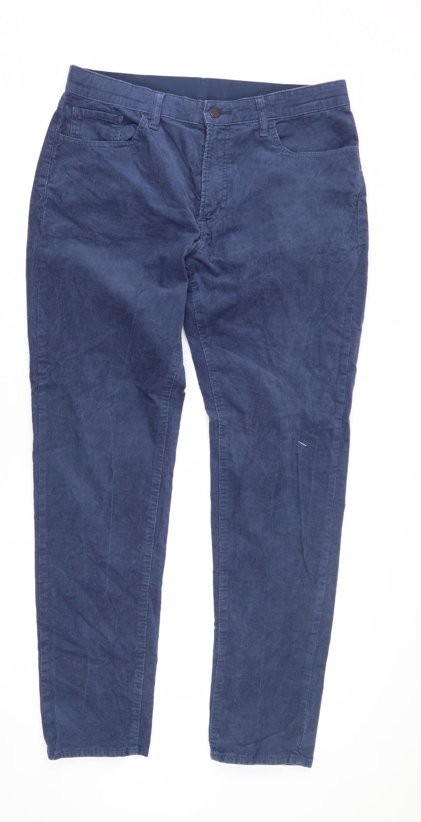 Uniqlo Men's Blue Corduroy Trousers, Size 32