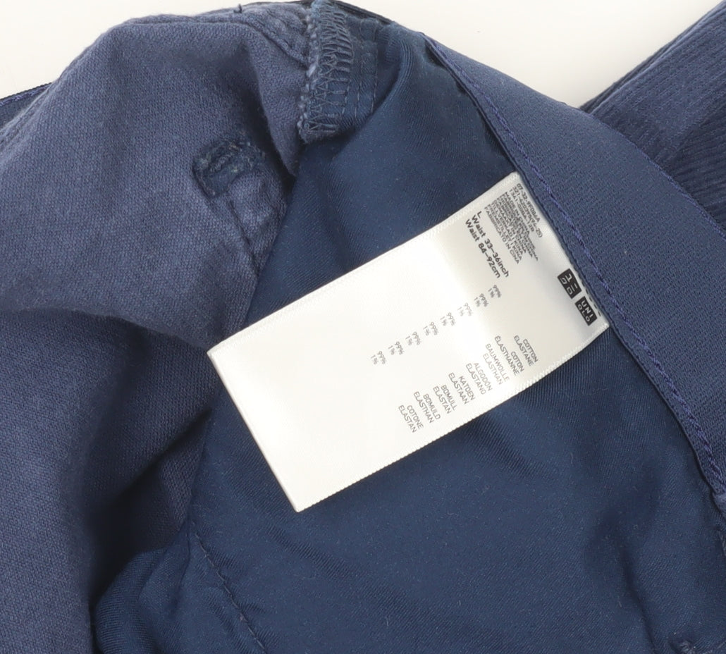 Uniqlo Men's Blue Corduroy Trousers, Size 32