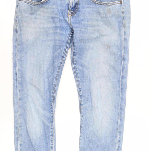 R13 Unisex Kids Blue Straight Jeans, 26 In Waist, Size 2XL