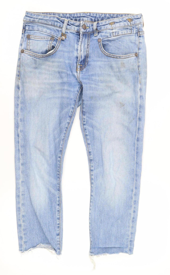 R13 Unisex Kids Blue Straight Jeans, 26 In Waist, Size 2XL