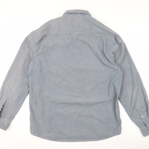H&M Men's Grey Long Sleeve Regular Fit Shirt - Size M