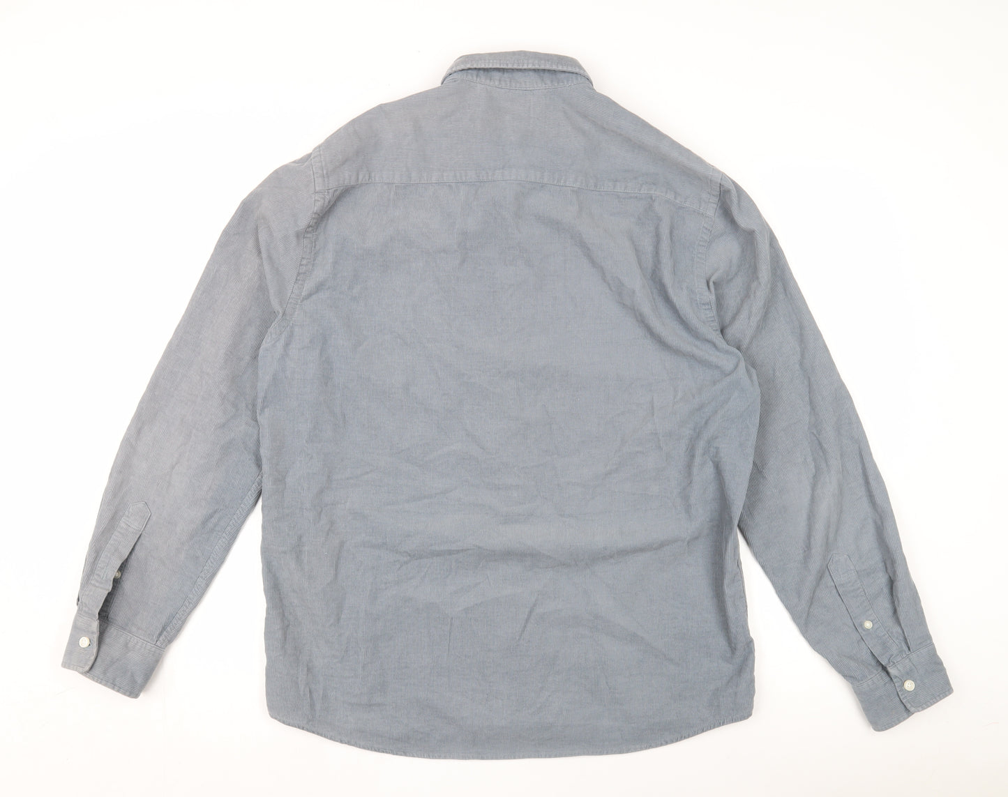 H&M Men's Grey Long Sleeve Regular Fit Shirt - Size M