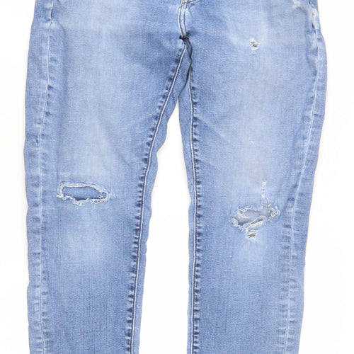 Uniqlo Men's Blue Distressed Straight Jeans Size 33