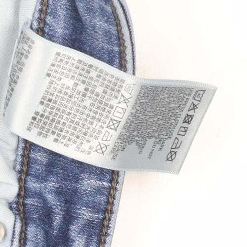 Uniqlo Men's Blue Distressed Straight Jeans Size 33