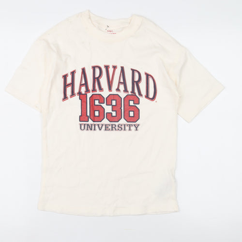 Marks & Spencer Boys' White Harvard T-Shirt 8-9 Years