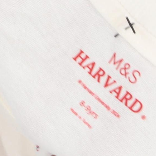 Marks & Spencer Boys' White Harvard T-Shirt 8-9 Years