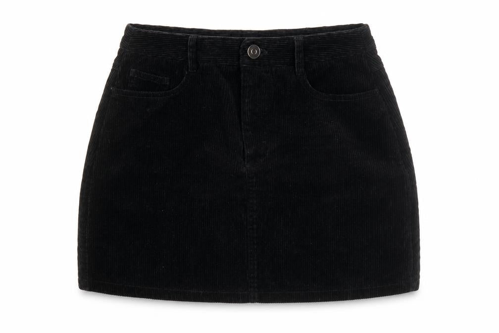 New Look Women's Black Corduroy Petite Skirt