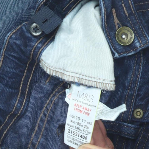 Marks and Spencer Girls Blue Straight Jeans 11 Years
