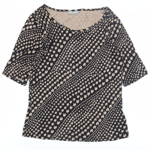 Marks and Spencer Women's Black Beige Blouse Size 8