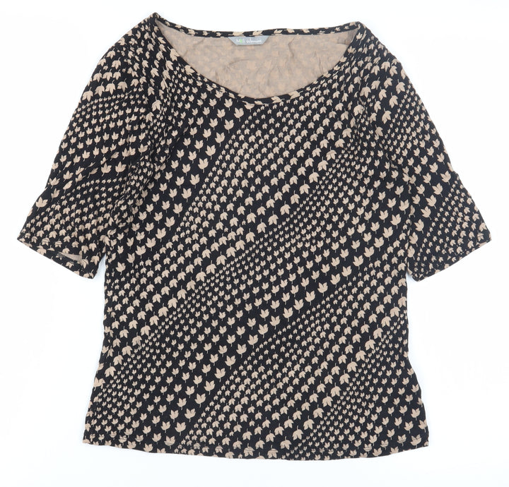 Marks and Spencer Women's Black Beige Blouse Size 8