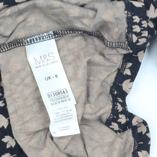 Marks and Spencer Women's Black Beige Blouse Size 8