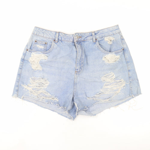 Topshop Women's Blue Mom Denim Shorts Size 16