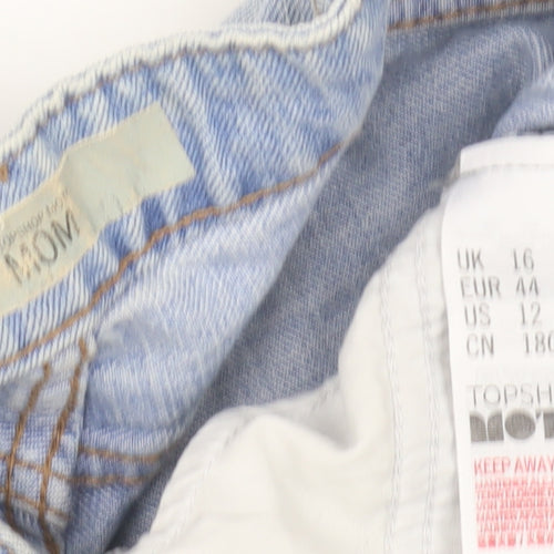 Topshop Women's Blue Mom Denim Shorts Size 16