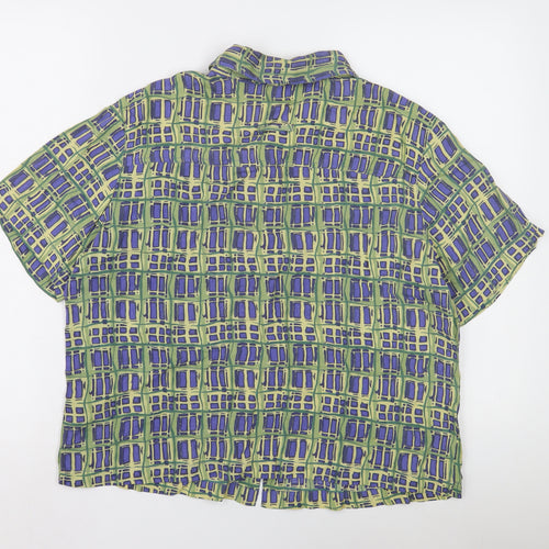 BHS Women's Geometric Multicoloured Button-Up Shirt