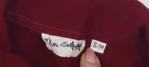 Miss Selfridge Women's Red Button-Up Shirt, S, Long Sleeve