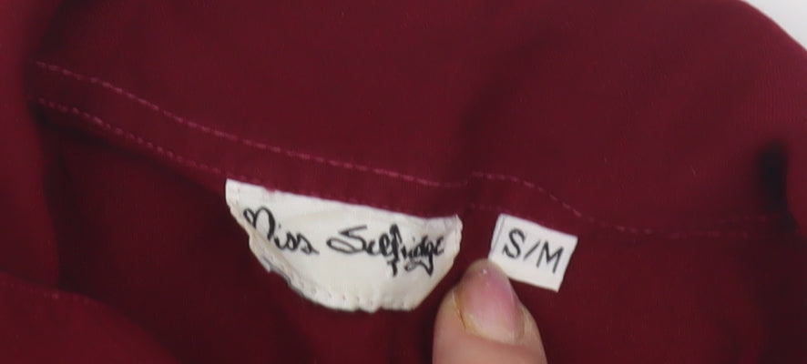 Miss Selfridge Women's Red Button-Up Shirt, S, Long Sleeve