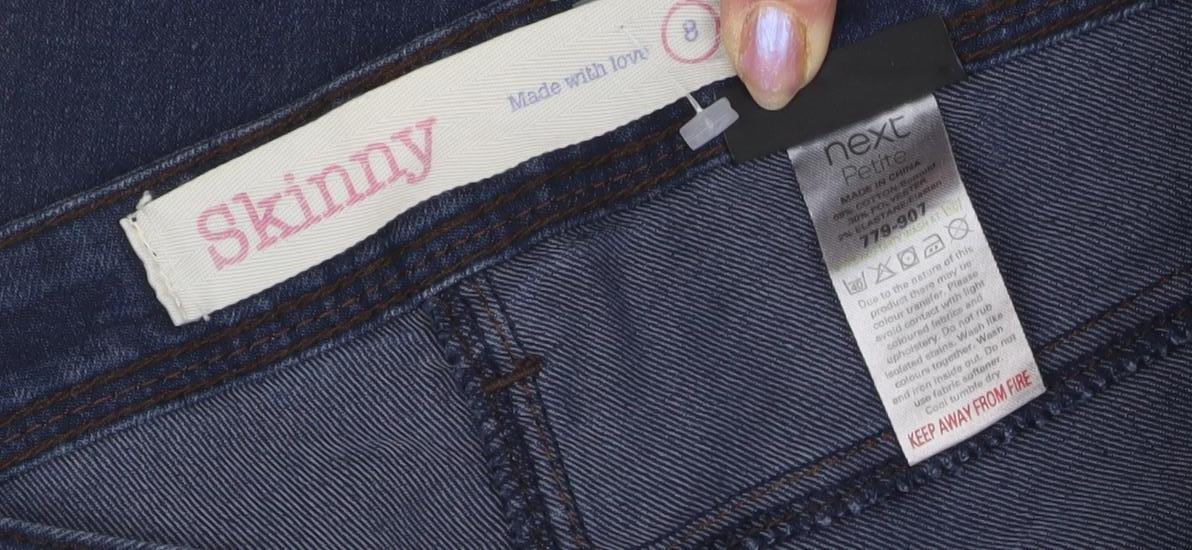 Next Women's Blue Skinny Jeans Size 8 Petite Fit