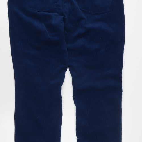 Marks and Spencer Women's Blue Trousers Size 16 - Cotton Blend