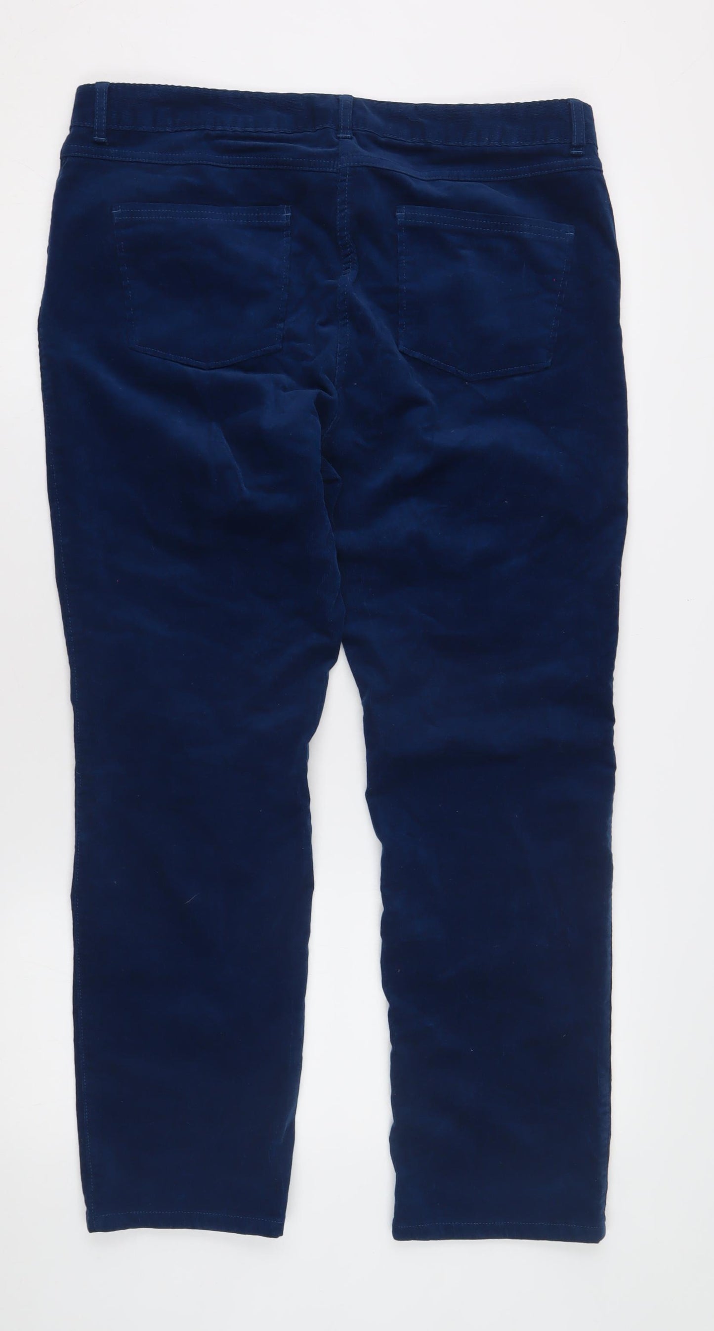 Marks and Spencer Women's Blue Trousers Size 16 - Cotton Blend