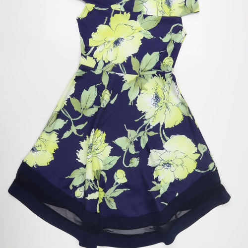 Quiz Women's Multicoloured Hi-Low Fit & Flare Dress, Size 10