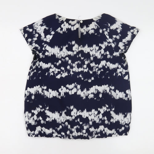 Minuet Women's Blue Petite Abstract Blouse, Size 12