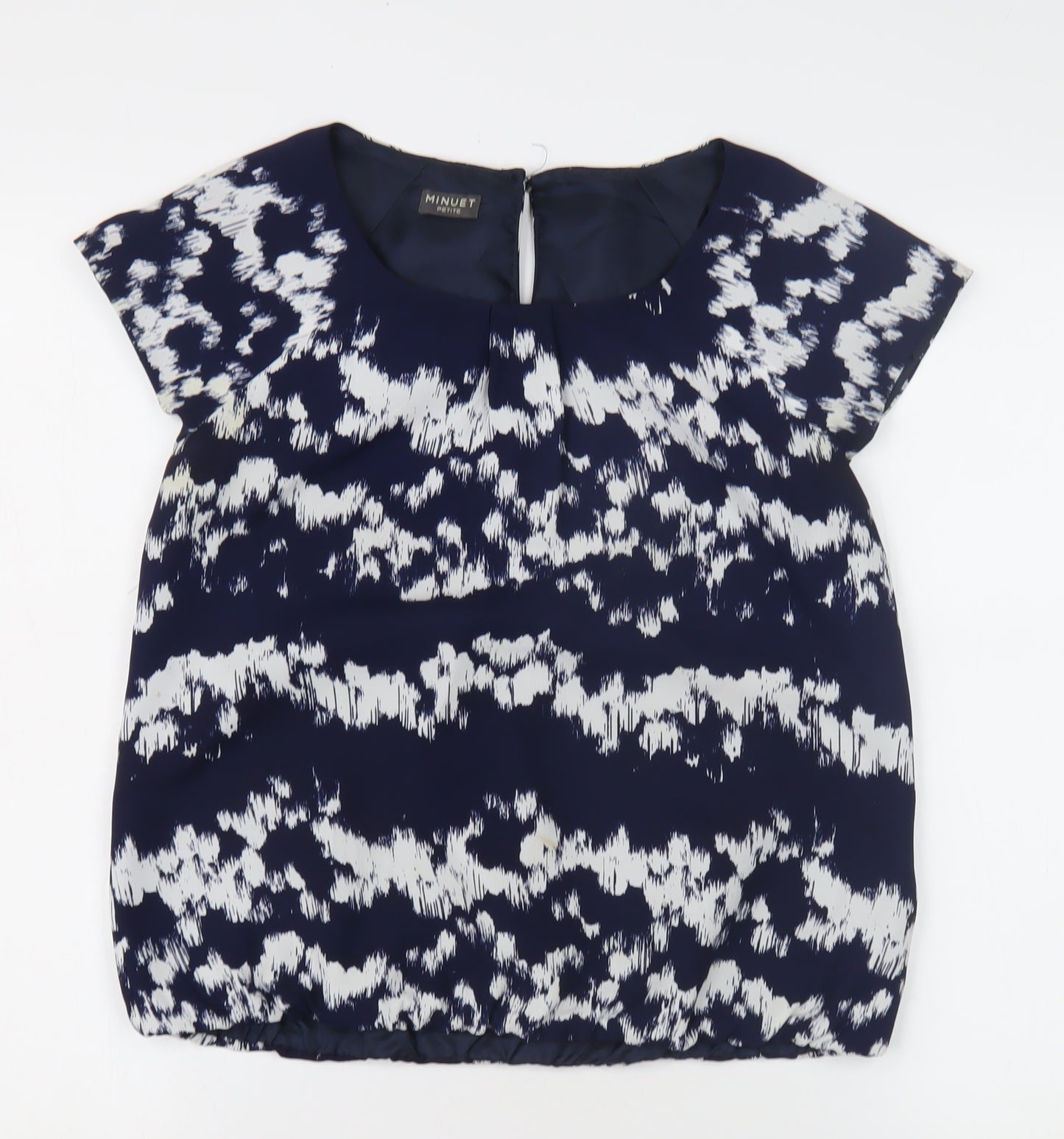 Minuet Women's Blue Petite Abstract Blouse, Size 12