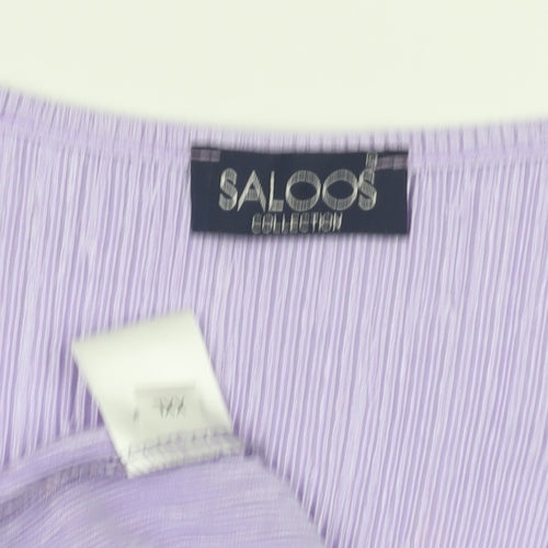 Saloos Women's Purple Blouse, Size 2XL, Scoop Neck, Studded