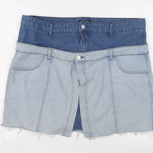 PrettyLittleThing Women's Blue Mini Denim Skirt Size 22
