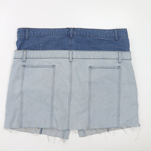 PrettyLittleThing Women's Blue Mini Denim Skirt Size 22