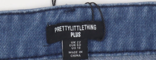 PrettyLittleThing Women's Blue Mini Denim Skirt Size 22