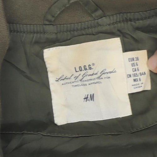 H&M Women's Green Bomber Jacket Size 8