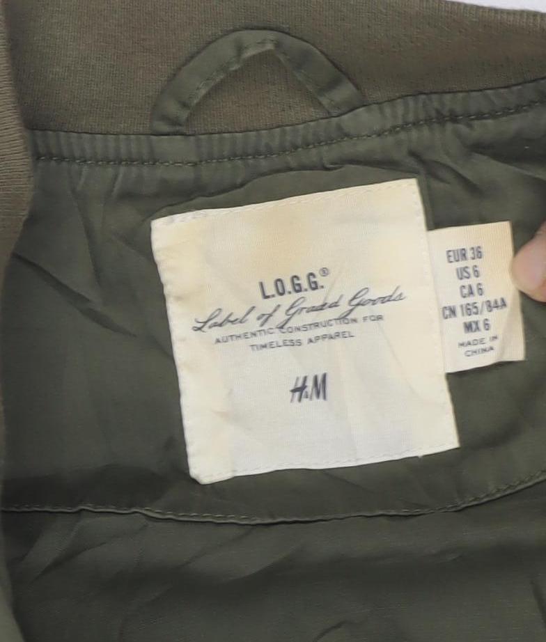 H&M Women's Green Bomber Jacket Size 8